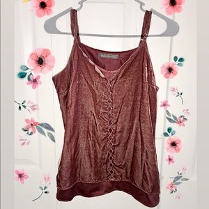 Purple Velvet Layered Daniel Rainn Tank Top